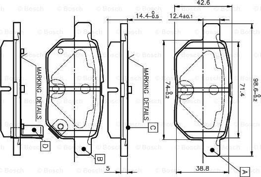 BOSCH 0 986 TB3 071 - Kit pastiglie freno, Freno a disco www.autoricambit.com