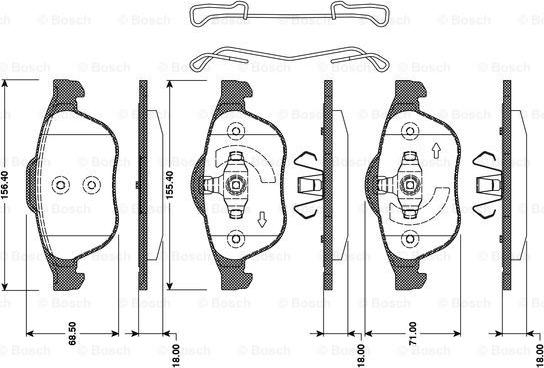 BOSCH 0 986 TB3 078 - Kit pastiglie freno, Freno a disco www.autoricambit.com