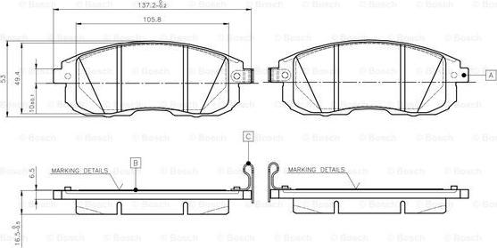 BOSCH 0 986 TB3 140 - Kit pastiglie freno, Freno a disco www.autoricambit.com