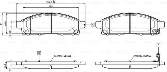 BOSCH 0 986 TB3 115 - Kit pastiglie freno, Freno a disco www.autoricambit.com