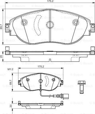 BOSCH 0 986 TB3 175 - Kit pastiglie freno, Freno a disco www.autoricambit.com