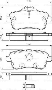 BOSCH 0 986 TB3 206 - Kit pastiglie freno, Freno a disco www.autoricambit.com