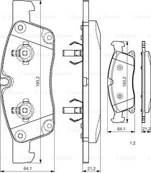 BOSCH 0 986 TB3 215 - Kit pastiglie freno, Freno a disco www.autoricambit.com