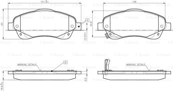 BOSCH 0 986 TB2 463 - Kit pastiglie freno, Freno a disco www.autoricambit.com