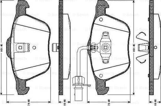 BOSCH 0 986 TB2 405 - Kit pastiglie freno, Freno a disco www.autoricambit.com