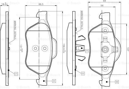 BOSCH 0 986 TB2 434 - Kit pastiglie freno, Freno a disco www.autoricambit.com