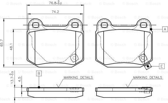 BOSCH 0 986 TB2 476 - Kit pastiglie freno, Freno a disco www.autoricambit.com