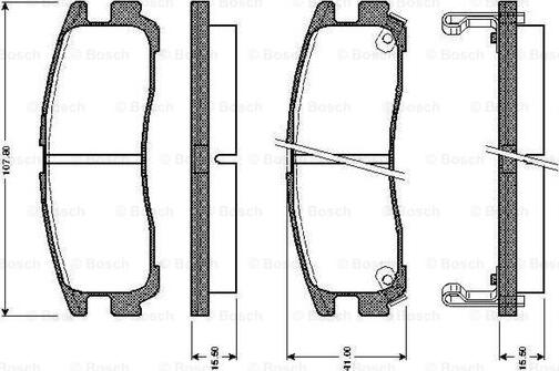 BOSCH 0 986 TB2 615 - Kit pastiglie freno, Freno a disco www.autoricambit.com