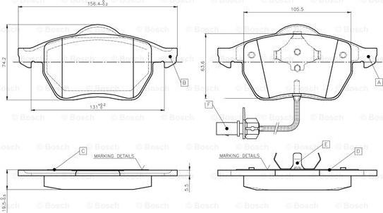 BOSCH 0 986 TB2 673 - Kit pastiglie freno, Freno a disco www.autoricambit.com