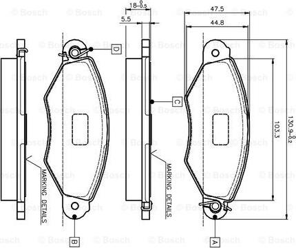 BOSCH 0 986 TB2 043 - Kit pastiglie freno, Freno a disco www.autoricambit.com