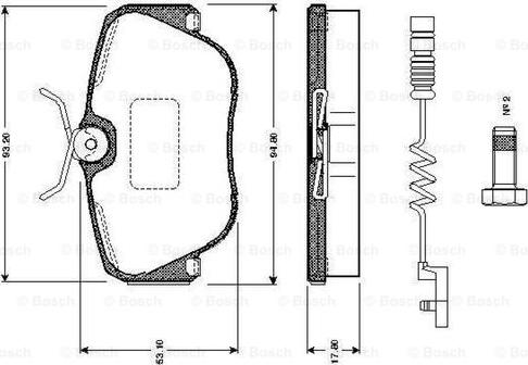 BOSCH 0 986 TB2 015 - Kit pastiglie freno, Freno a disco www.autoricambit.com