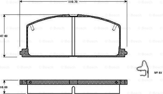 BOSCH 0 986 TB2 086 - Kit pastiglie freno, Freno a disco www.autoricambit.com