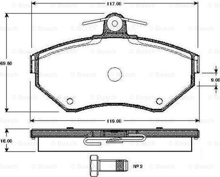 BOSCH 0 986 TB2 039 - Kit pastiglie freno, Freno a disco www.autoricambit.com