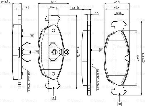 BOSCH 0 986 TB2 021 - Kit pastiglie freno, Freno a disco www.autoricambit.com