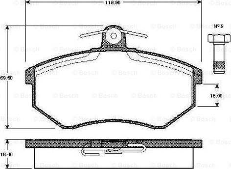 BOSCH 0 986 TB2 070 - Kit pastiglie freno, Freno a disco www.autoricambit.com