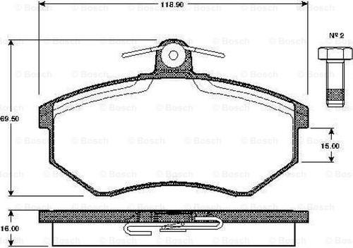 BOSCH 0 986 TB2 071 - Kit pastiglie freno, Freno a disco www.autoricambit.com