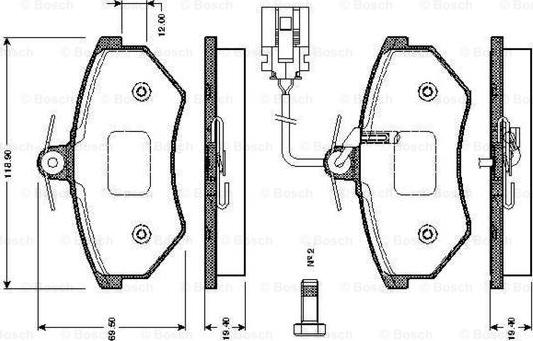 BOSCH 0 986 TB2 072 - Kit pastiglie freno, Freno a disco www.autoricambit.com