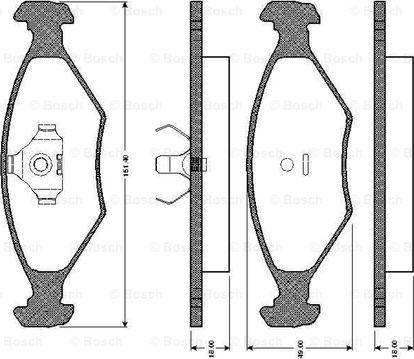 BOSCH 0 986 TB2 155 - Kit pastiglie freno, Freno a disco www.autoricambit.com