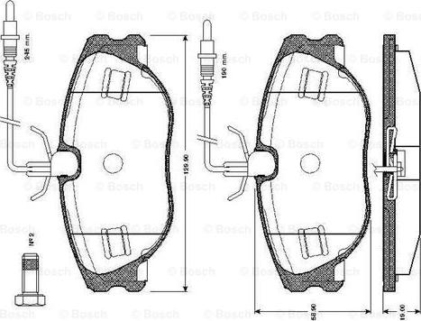 BOSCH 0 986 TB2 166 - Kit pastiglie freno, Freno a disco www.autoricambit.com