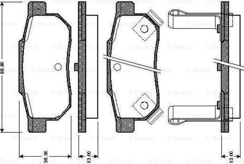 BOSCH 0 986 TB2 120 - Kit pastiglie freno, Freno a disco www.autoricambit.com