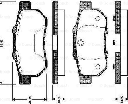 BOSCH 0 986 TB2 121 - Kit pastiglie freno, Freno a disco www.autoricambit.com