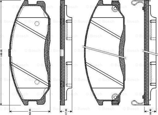 BOSCH 0 986 TB2 816 - Kit pastiglie freno, Freno a disco www.autoricambit.com