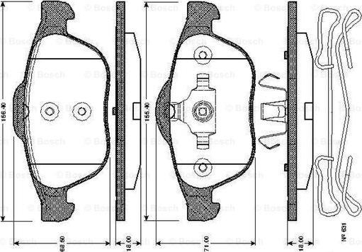 BOSCH 0 986 TB2 831 - Kit pastiglie freno, Freno a disco www.autoricambit.com