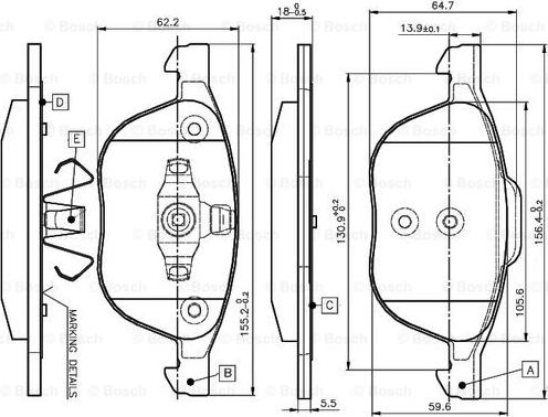 BOSCH 0 986 TB2 877 - Kit pastiglie freno, Freno a disco www.autoricambit.com