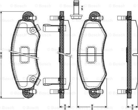 BOSCH 0 986 TB2 344 - Kit pastiglie freno, Freno a disco www.autoricambit.com