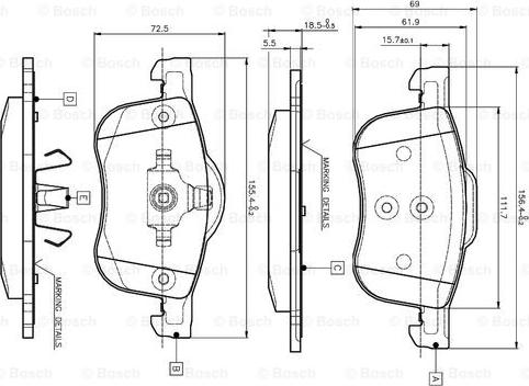 BOSCH 0 986 TB2 351 - Kit pastiglie freno, Freno a disco www.autoricambit.com