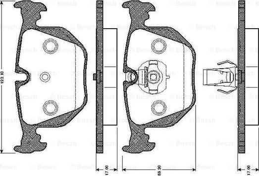 BOSCH 0 986 TB2 205 - Kit pastiglie freno, Freno a disco www.autoricambit.com