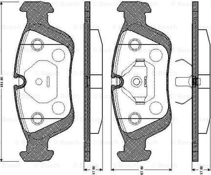 BOSCH 0 986 TB2 208 - Kit pastiglie freno, Freno a disco www.autoricambit.com