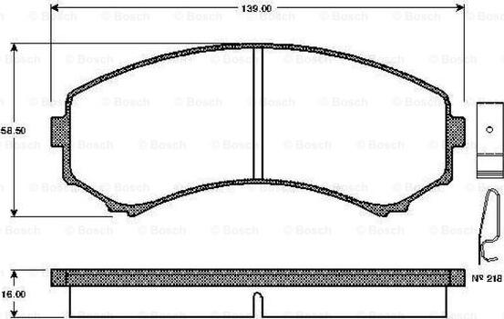 BOSCH 0 986 TB2 218 - Kit pastiglie freno, Freno a disco www.autoricambit.com