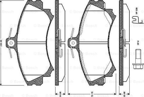 BOSCH 0 986 TB2 288 - Kit pastiglie freno, Freno a disco www.autoricambit.com