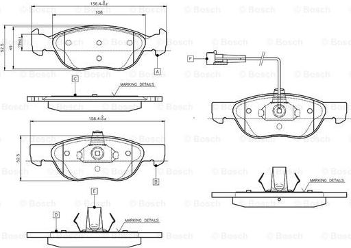 BOSCH 0 986 TB2 282 - Kit pastiglie freno, Freno a disco www.autoricambit.com