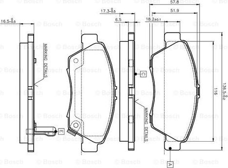 BOSCH 0 986 TB2 232 - Kit pastiglie freno, Freno a disco www.autoricambit.com