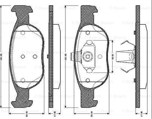 BOSCH 0 986 TB2 731 - Kit pastiglie freno, Freno a disco www.autoricambit.com