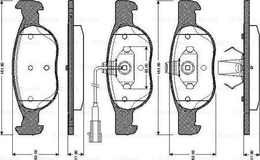 BOSCH 0 986 TB2 732 - Kit pastiglie freno, Freno a disco www.autoricambit.com