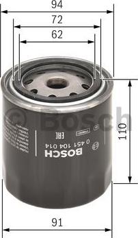 BOSCH 0 451 104 014 - Filtro olio www.autoricambit.com