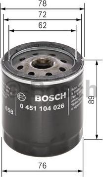 BOSCH 0 451 104 026 - Filtro olio www.autoricambit.com