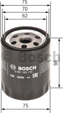 BOSCH 0 451 103 170 - Filtro olio www.autoricambit.com