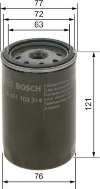 BOSCH 0 451 103 314 - Filtro olio www.autoricambit.com