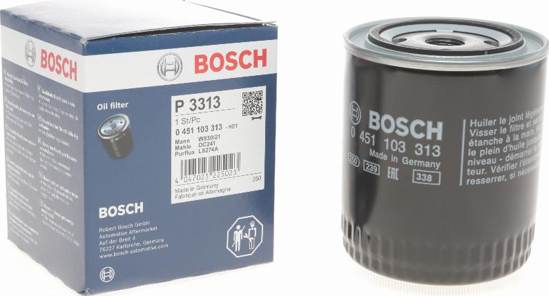 BOSCH 0 451 103 313 - Filtro olio www.autoricambit.com