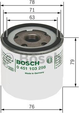 BOSCH 0 451 103 298 - Filtro olio www.autoricambit.com