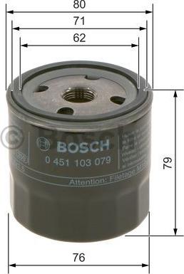 BOSCH 0 451 103 204 - Filtro olio www.autoricambit.com