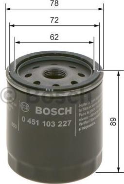 BOSCH 0 451 103 227 - Filtro olio www.autoricambit.com