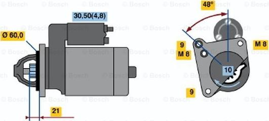 BOSCH 0 001 106 405 - Motorino d'avviamento www.autoricambit.com