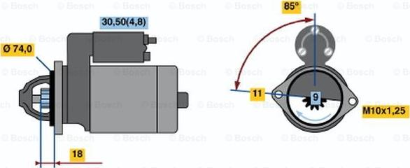 BOSCH 0 001 107 433 - Motorino d'avviamento www.autoricambit.com