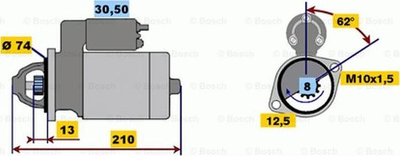 BOSCH 0 001 107 032 - Motorino d'avviamento www.autoricambit.com