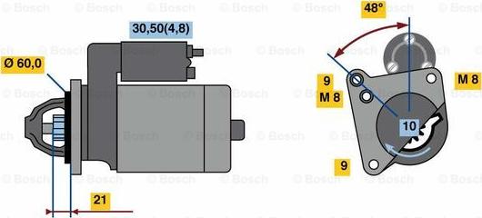 BOSCH 0 001 107 110 - Motorino d'avviamento www.autoricambit.com